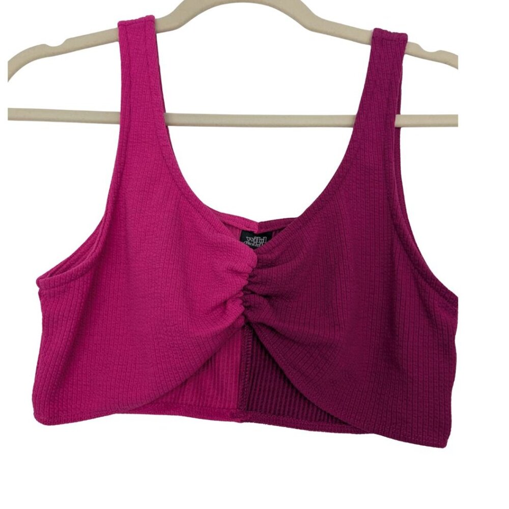 Wild Fable Hot Pink Twist Front Crop Tank | Size M